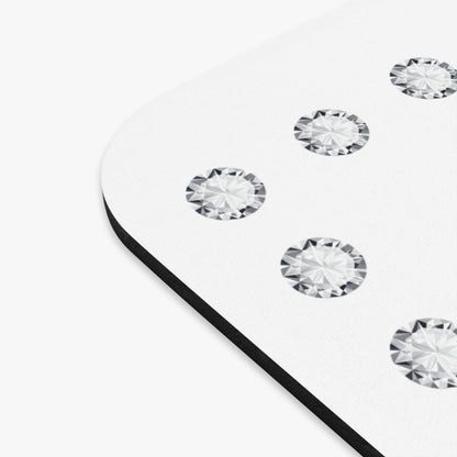 Boujee in Diamonds Mouse Pad WHITE (Rectangle)