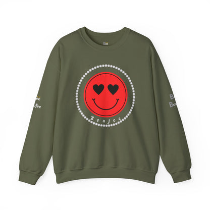 Boujee Smiley Face Red Heart Eyes - Heavy Blend™ Dark Colors Crewneck Sweatshirt
