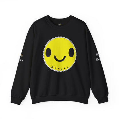 Boujee Smiley Face Yellow - Heavy Blend™ Dark Colors Crewneck Sweatshirt