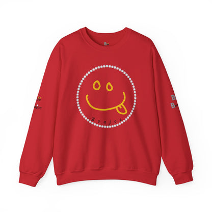 Boujee Smiley Goofy Face - Heavy Blend™ Light Colors Crewneck Sweatshirt