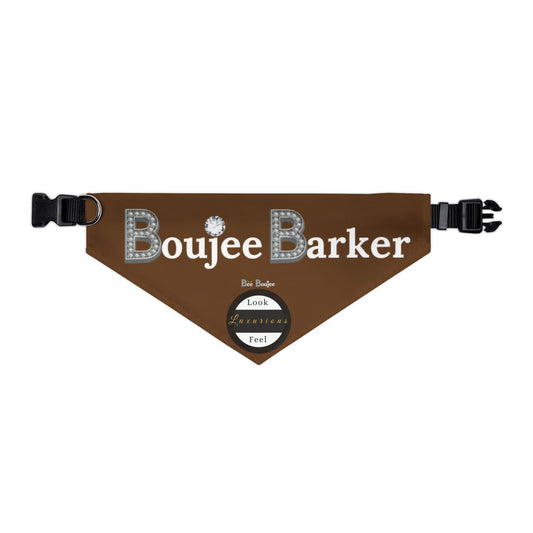 Boujee Barker Bandana BROWN - Pet Collar EXTRA LARGE