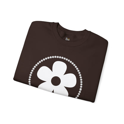 Boujee Flower White - Heavy Blend™ Dark Colors Crewneck Sweatshirt