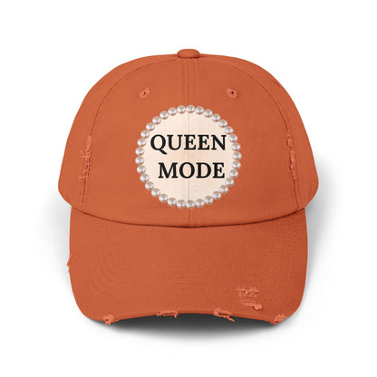 Queen Mode - Distressed Pearl-Emblem Cap