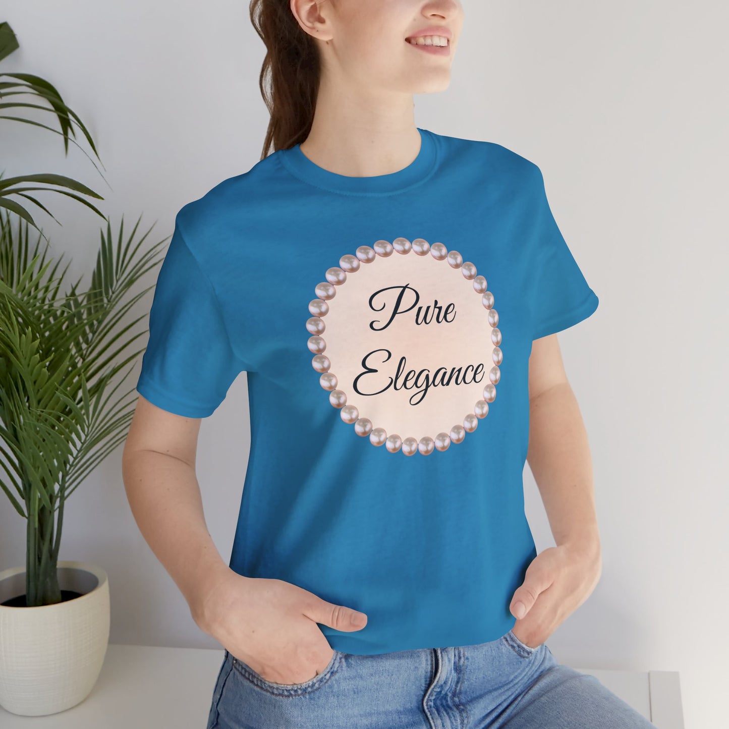 Pure Elegance Pearl-Framed Jersey Tee