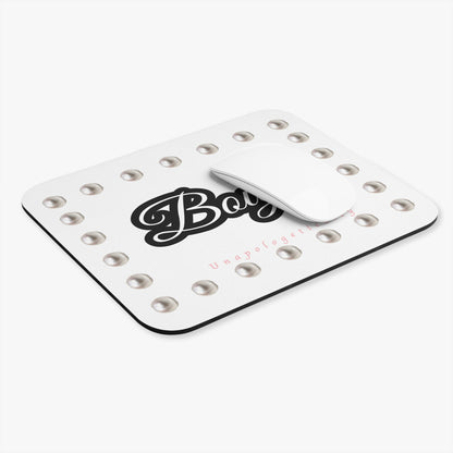 Boujee in Pearls Mouse Pad WHITE (Rectangle)
