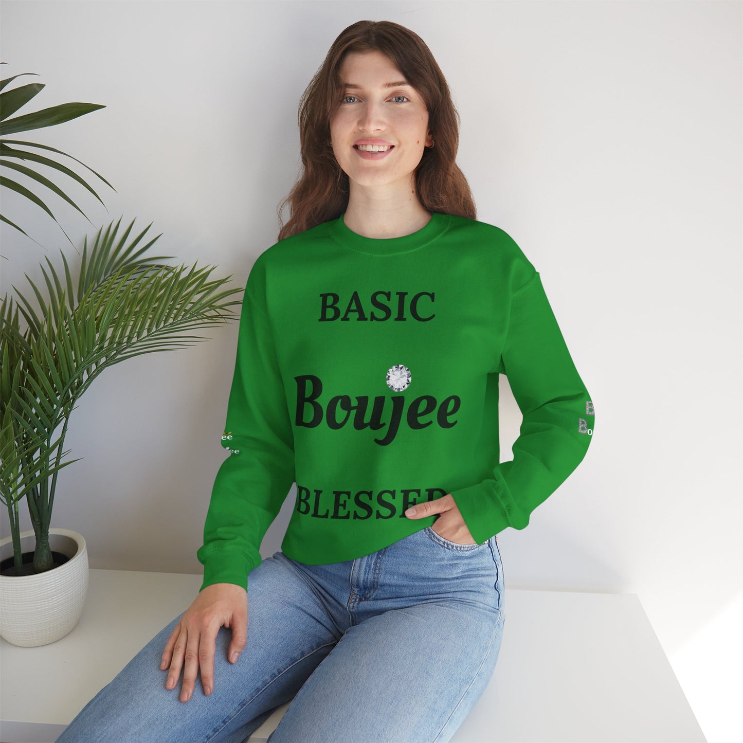 Basic Boujee Blessed - Heavy Blend™ Light Colors Crewneck Sweatshirt