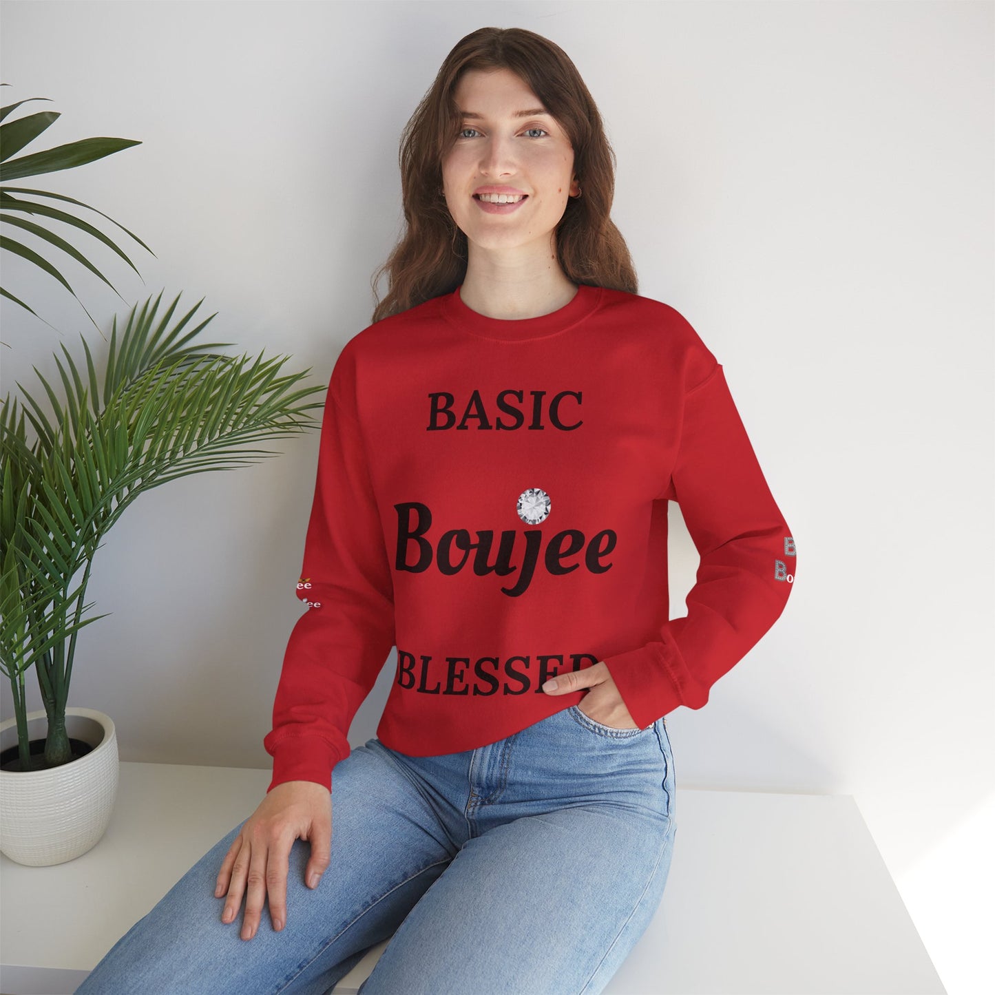 Basic Boujee Blessed - Heavy Blend™ Light Colors Crewneck Sweatshirt