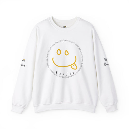 Boujee Smiley Goofy Face - Heavy Blend™ Light Colors Crewneck Sweatshirt