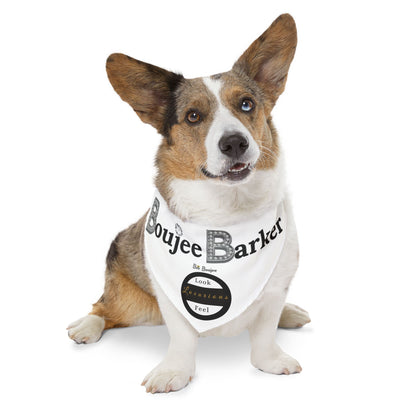 Boujee Barker Bandana WHITE - Pet Collar EXTRA LARGE