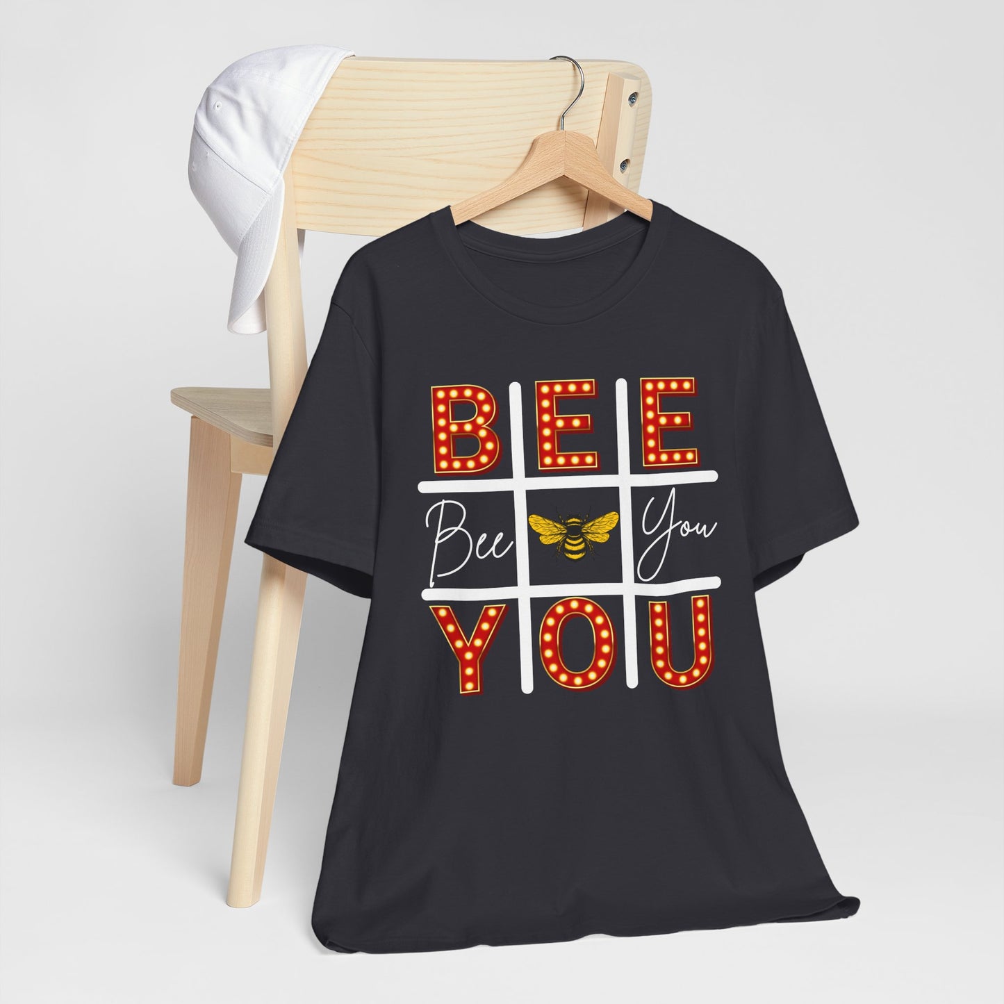 Bee You Marquee Tic-Tac-Toe Tee Dark Tee
