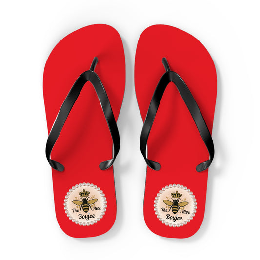 The Boujee Hive RED Flip Flops - EXTRA LARGE