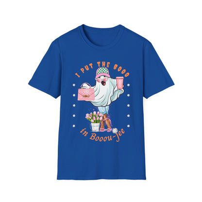 Halloween Booo in Boooujee - Softstyle T-Shirt BROWN SKIN TONE