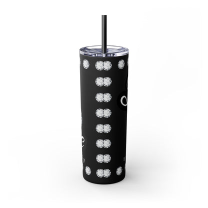 Boujee Unapologetically in DIAMONDS - Skinny Tumbler with Straw, 20oz