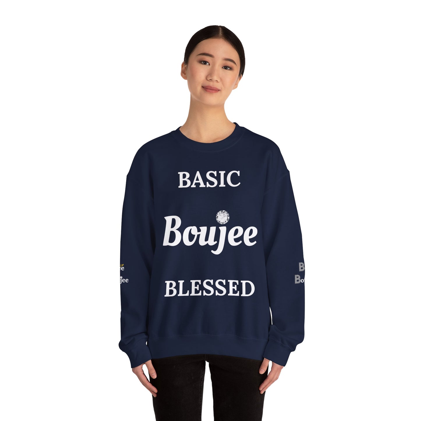 Basic Boujee Blessed - Heavy Blend™ Dark Colors Crewneck Sweatshirt
