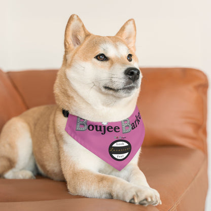 Boujee Barker Bandana PINK - Pet Collar MEDIUM