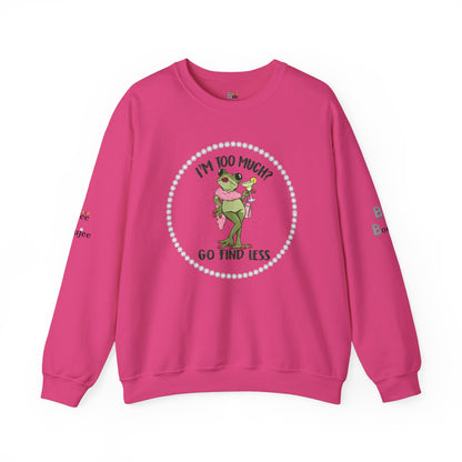 Boujee Frog I'm Too Much Go Find Less with Martini - Heavy Blend™ Light Colors Crewneck Sweatshirt