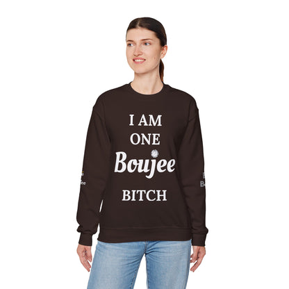 I Am One Boujee Bitch - Heavy Blend™ Dark Colors Crewneck Sweatshirt