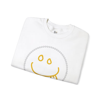 Boujee Smiley Goofy Face - Heavy Blend™ Light Colors Crewneck Sweatshirt