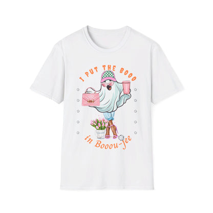 Halloween Booo in Boooujee - Softstyle T-Shirt BROWN SKIN TONE