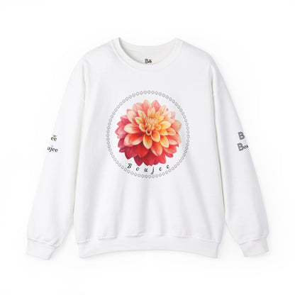 Boujee Flower Pink Yellow - Heavy Blend™ Light Colors Crewneck Sweatshirt