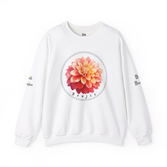 Boujee Flower Pink Yellow - Heavy Blend™ Light Colors Crewneck Sweatshirt