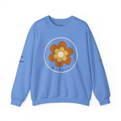 Boujee Brown Flower - Heavy Blend™ Light Colors Crewneck Sweatshirt