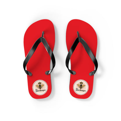 Bee Boujee Crowned-Bee RED Flip-Flops - SMALL