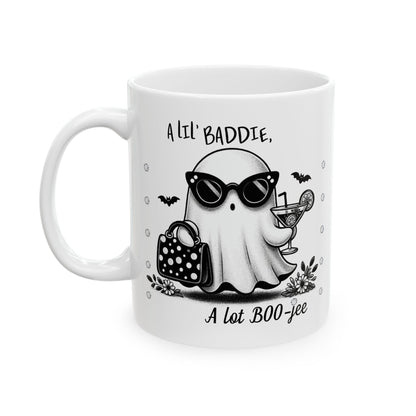 Halloween Lil' Baddie Lot Boojee WHITE Ceramic Mug, 11oz