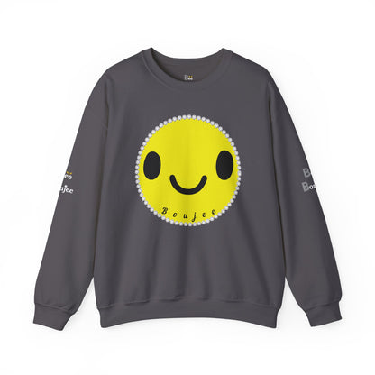 Boujee Smiley Face Yellow - Heavy Blend™ Dark Colors Crewneck Sweatshirt