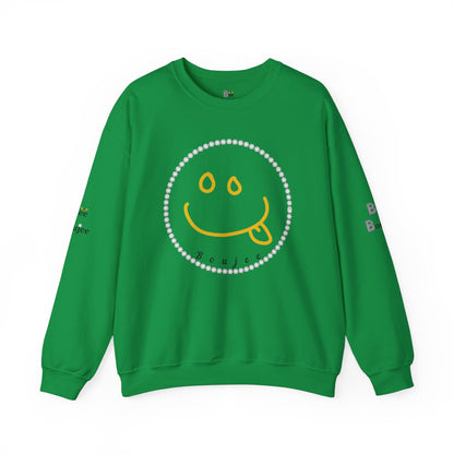 Boujee Smiley Goofy Face - Heavy Blend™ Light Colors Crewneck Sweatshirt