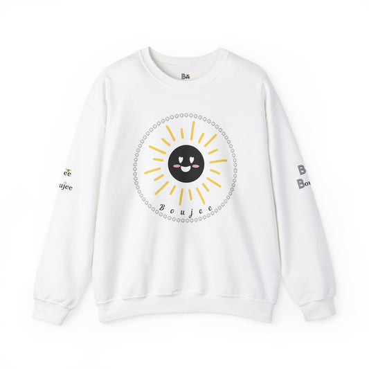 Boujee Sunshine Smiley Face Black - Heavy Blend™ Light Colors Crewneck Sweatshirt