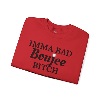 Imma Bad Boujee Bitch Ok With "Beeing" Alone - Heavy Blend™ Light Colors Crewneck Sweatshirt
