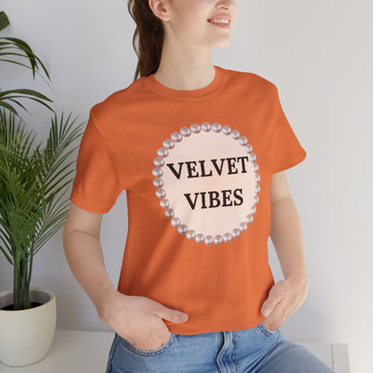 Velvet Vibes Pearl-Framed Luxe Tee
