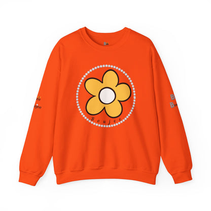Boujee Flower Yellow White - Heavy Blend™ Light Colors Crewneck Sweatshirt