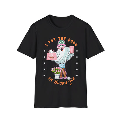 Halloween Booo in Boooujee - Softstyle T-Shirt BROWN SKIN TONE