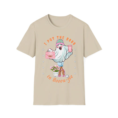 Halloween Booo in Boooujee - Softstyle T-Shirt BROWN SKIN TONE