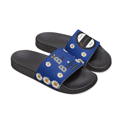 Bee Boujee - DARK BLUE Flowers Women's Removable-Strap Sandals