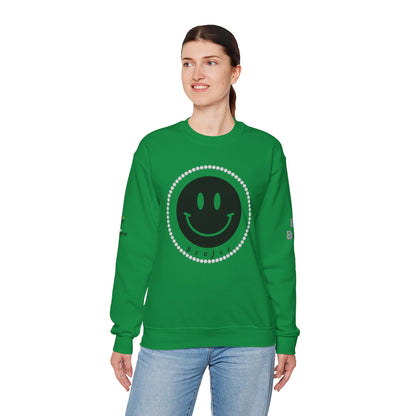 Boujee Smiley Face Black - Heavy Blend™ Light Colors Crewneck Sweatshirt
