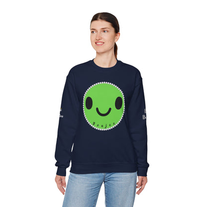 Boujee Smiley Face Green - Heavy Blend™ Dark Colors Crewneck Sweatshirt
