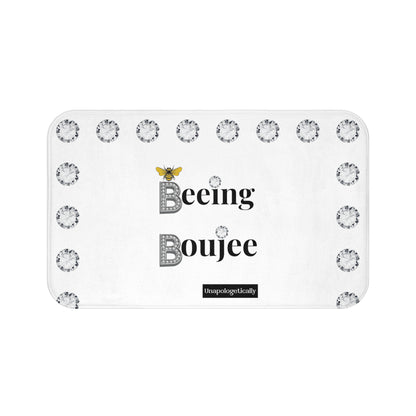 Beeing Boujee - Bath Mat WHITE with DIAMONDS