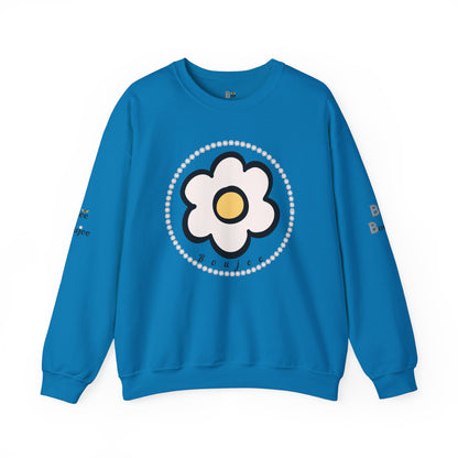Boujee White Gold Flower - Heavy Blend™ Light Colors Crewneck Sweatshirt