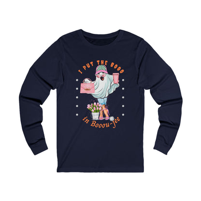 Halloween Booo in Boooujee - Jersey Long Sleeve Tee FAIR SKIN TONE