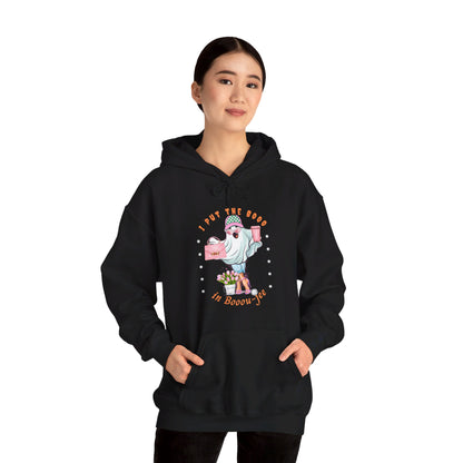 Halloween Booo in Boooujee Heavy Blend™ Hooded Sweatshirt - FAIR SKIN TONE