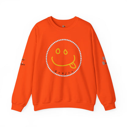 Boujee Smiley Goofy Face - Heavy Blend™ Light Colors Crewneck Sweatshirt