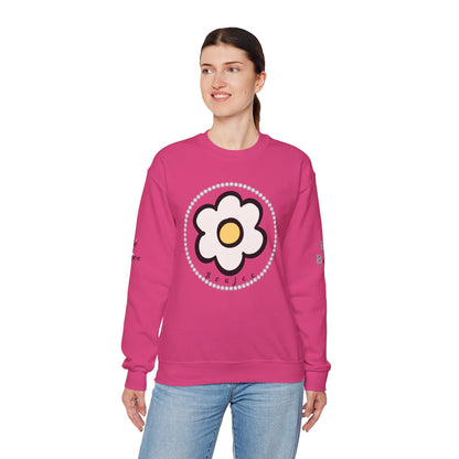 Boujee White Gold Flower - Heavy Blend™ Light Colors Crewneck Sweatshirt