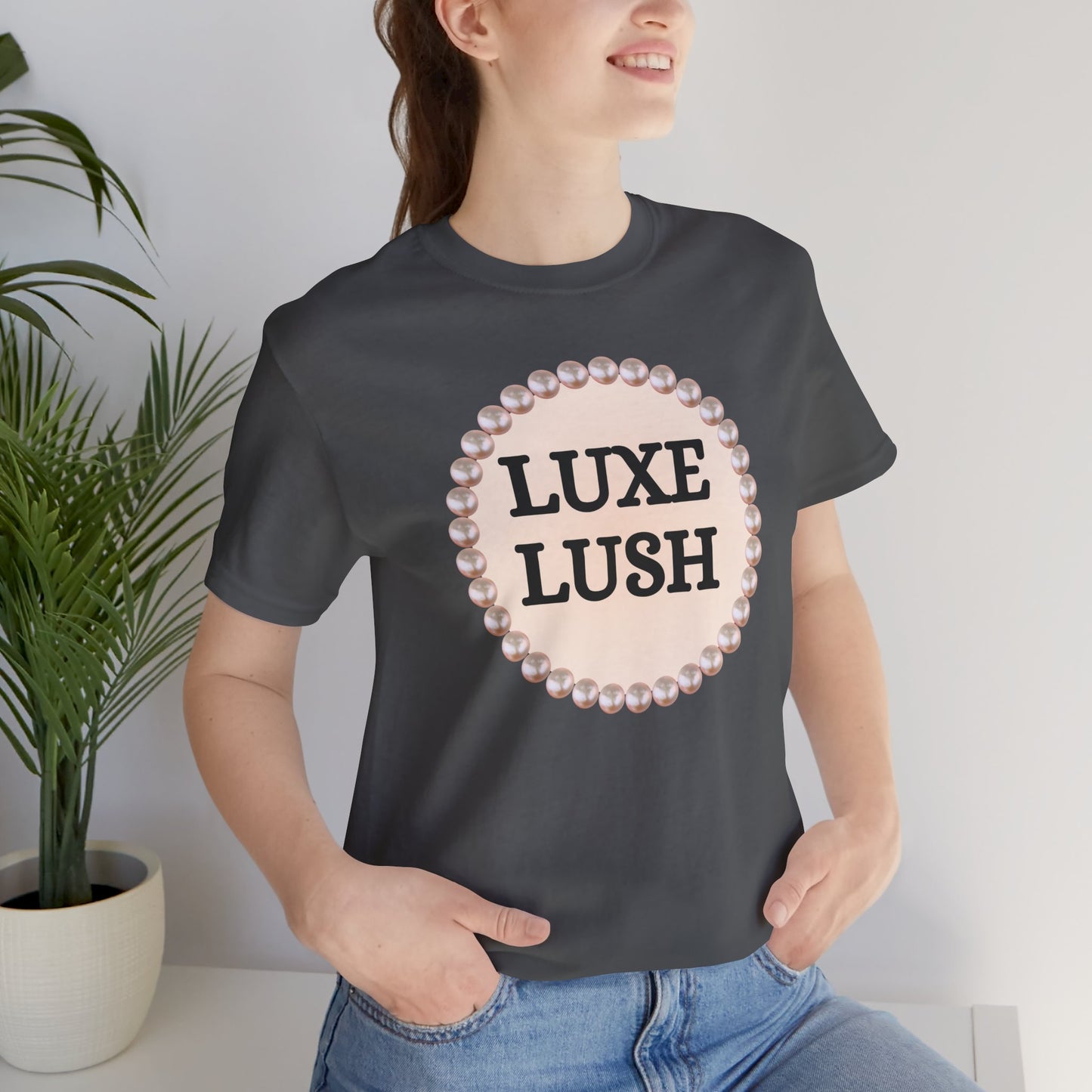 Luxe Lush Pearl-Framed Statement Tee