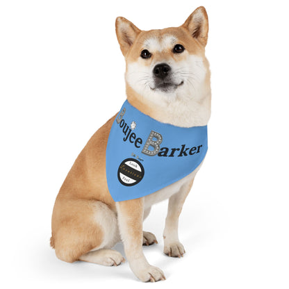 Boujee Barker Bandana BLUE - Pet Collar LARGE