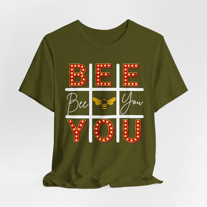 Bee You Marquee Tic-Tac-Toe Tee Dark Tee