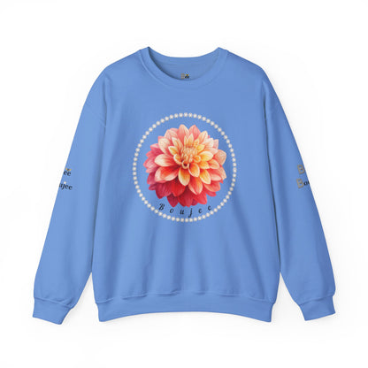 Boujee Flower Pink Yellow - Heavy Blend™ Light Colors Crewneck Sweatshirt