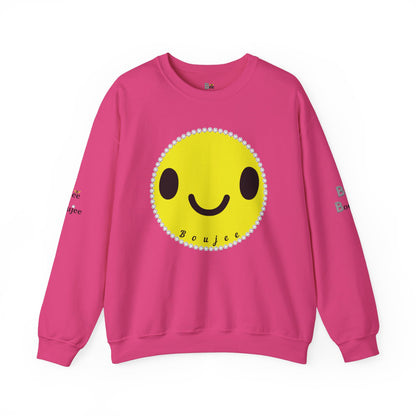 Boujee Smiley Face Yellow - Heavy Blend™ Light Colors Crewneck Sweatshirt